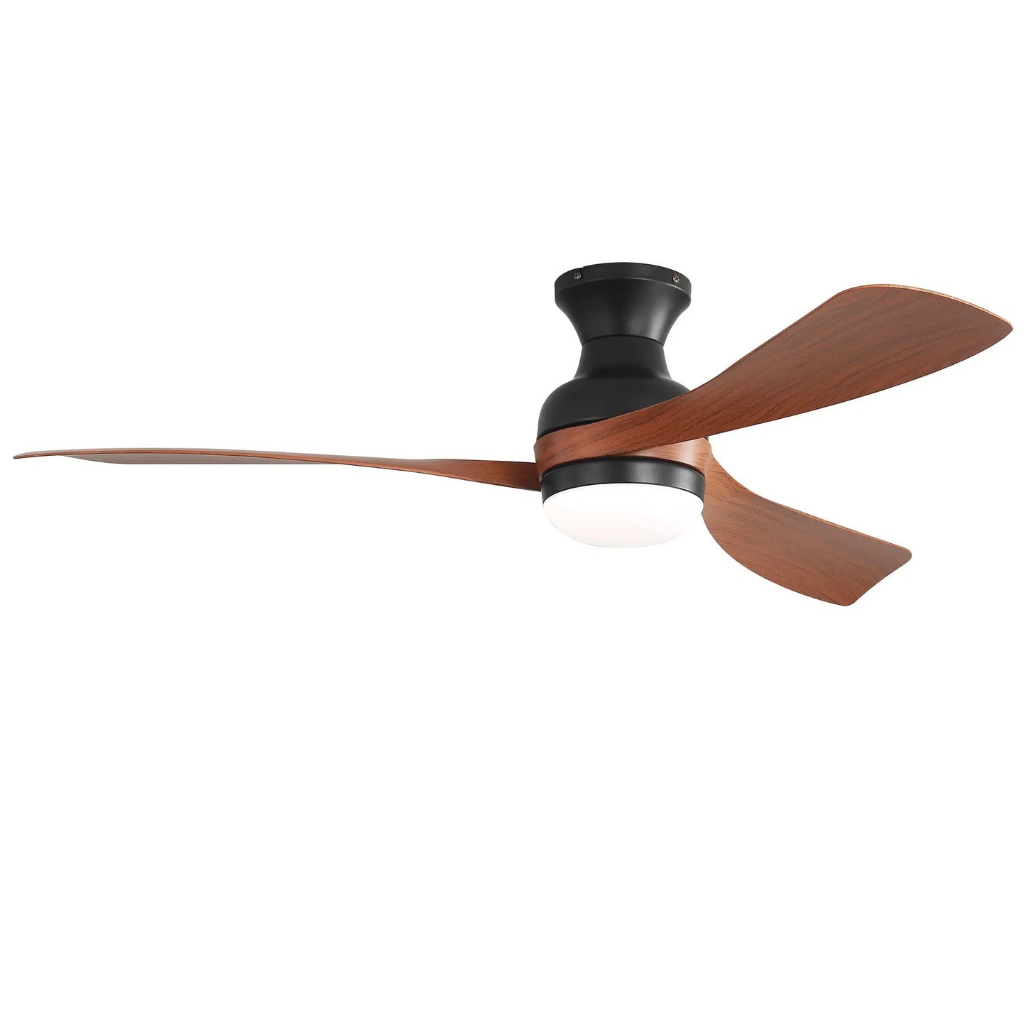 Ceiling Fan With Remote LED Light 3 Blades Black