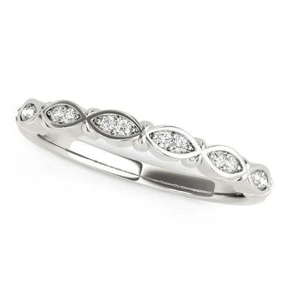 Ring: 14k white gold infinity design diamond wedding band with pavé diamonds 1/10 cttw on Tampa Home & Garden Store