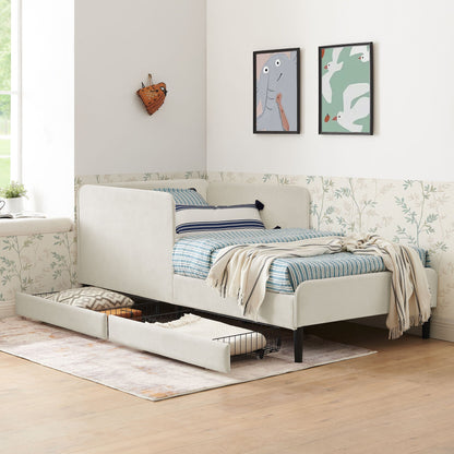 Upholstered Platform Sofa Bed with Drawers