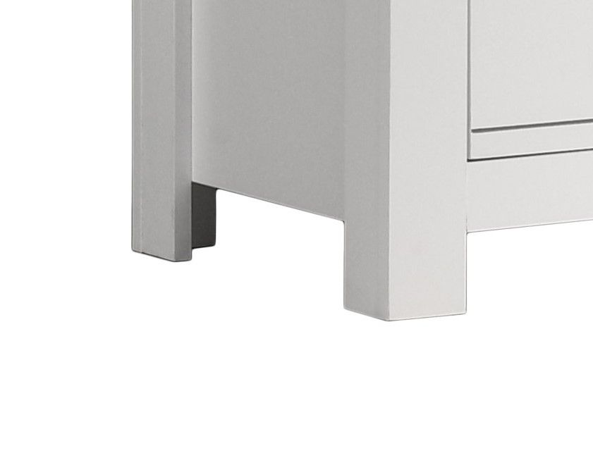 HouseOfZazla white 2-drawer nightstand with sleek black handles on Tampa Home & Garden Store