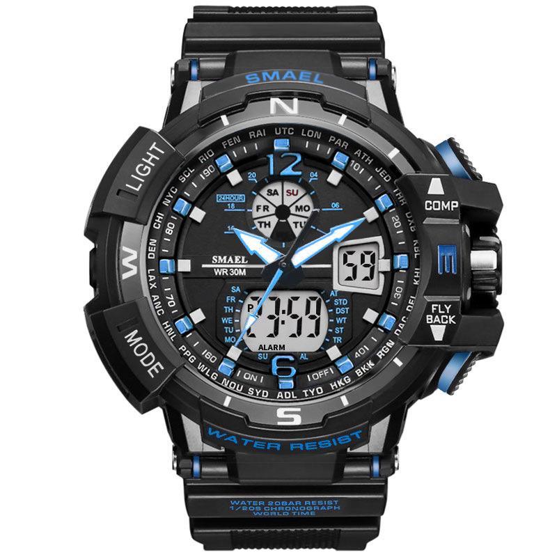 Stevvex sports watch with black case, blue LED display rugged military design on Tampa Home & Garden Store
