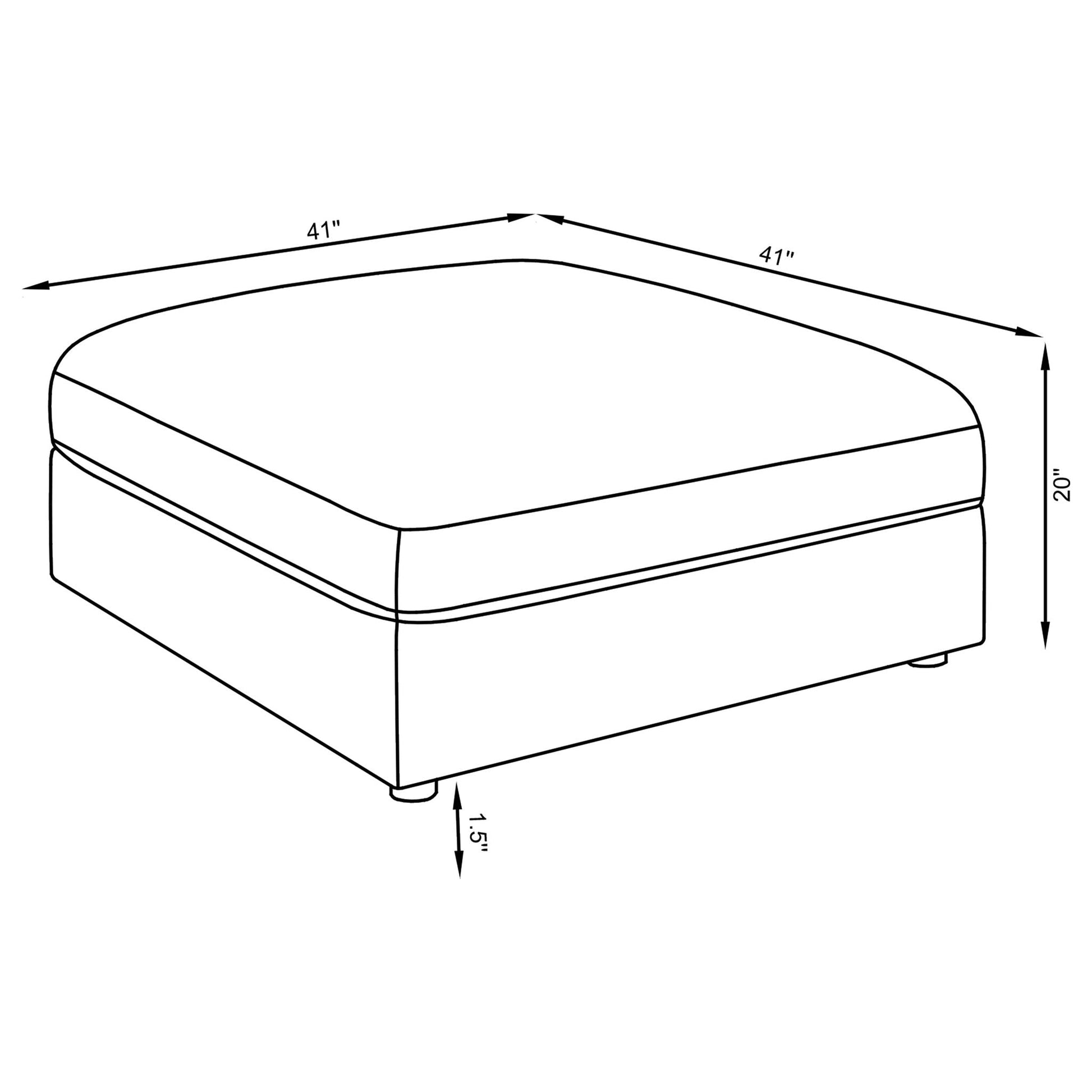 Rhette upholstered sectional 2-piece living room set by HouseOfZazla; dimensioned schematic illustration on Tampa Home & Garden Store
