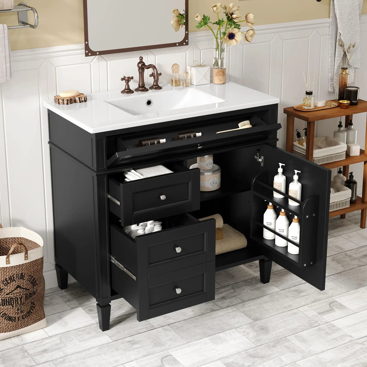 Bathroom Vanity With Top Sink and 2 Drawers
