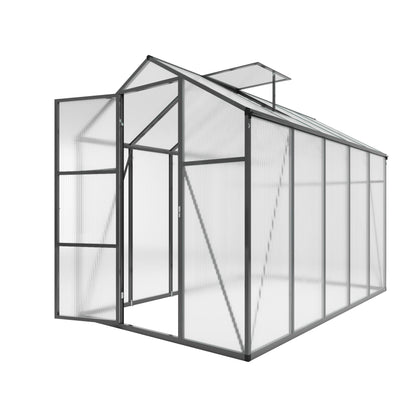 Windproof greenhouse with raised base, black frame and polycarbonate panels HouseOfZazla on Tampa Home & Garden Store