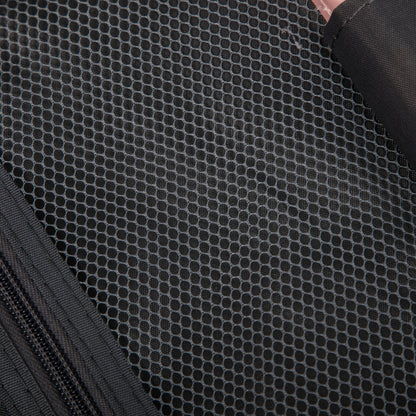 HouseOfZazla luggage interior lining with dark hexagonal mesh fabric on Tampa Home & Garden Store