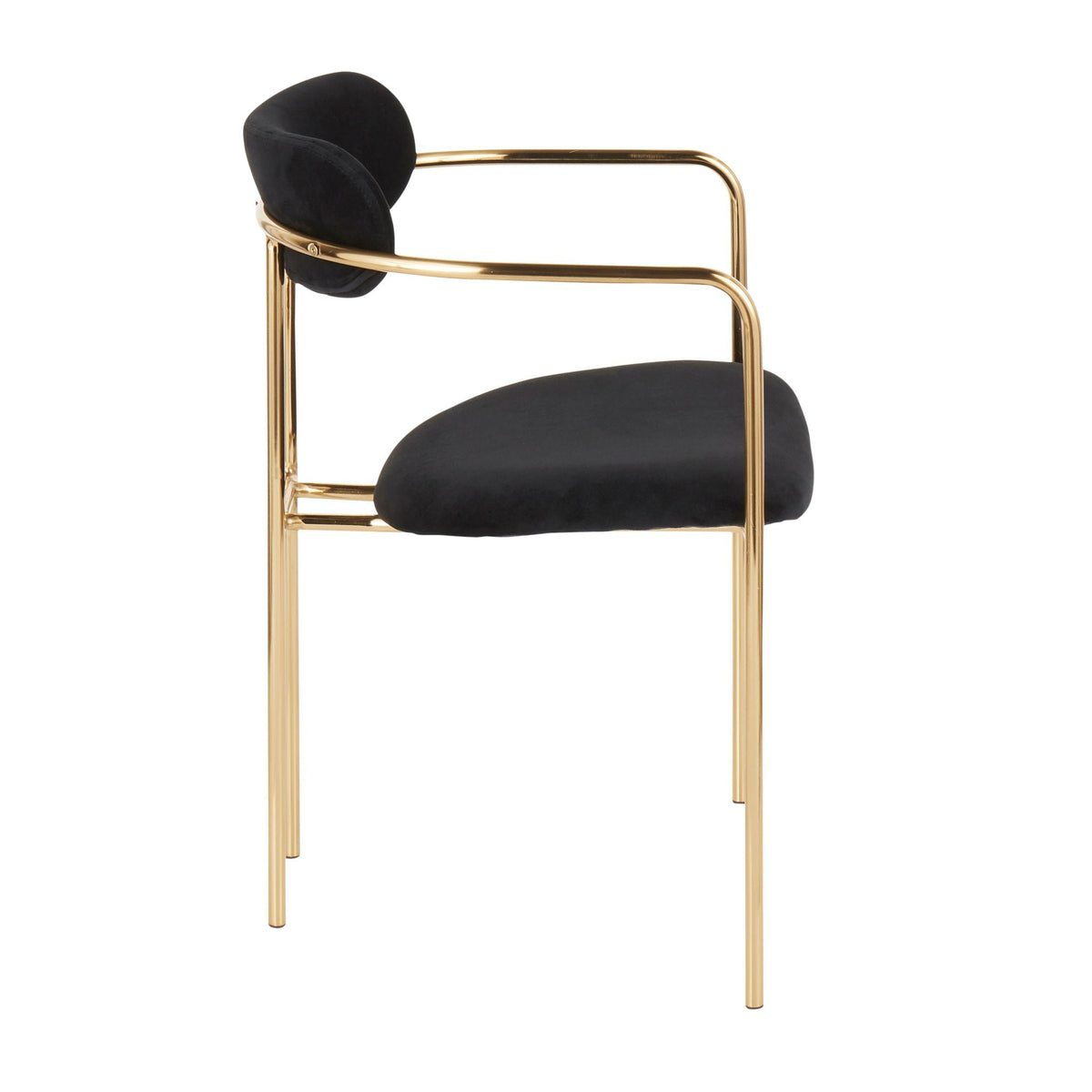Contemporary chair set of 2 with black cushions and gold frame on Tampa Home & Garden Store