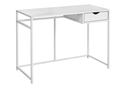 Computer desk with 1 storage drawer in white metal, Unique Piece Furniture on Tampa Home & Garden Store