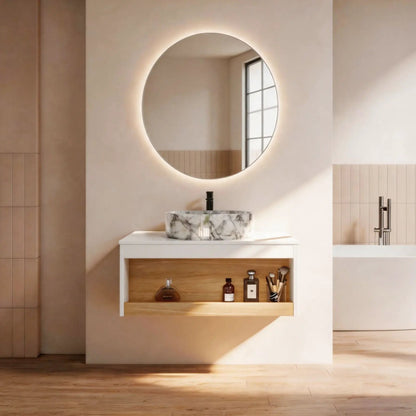 Floating Bathroom Vanity with Vessel Sink