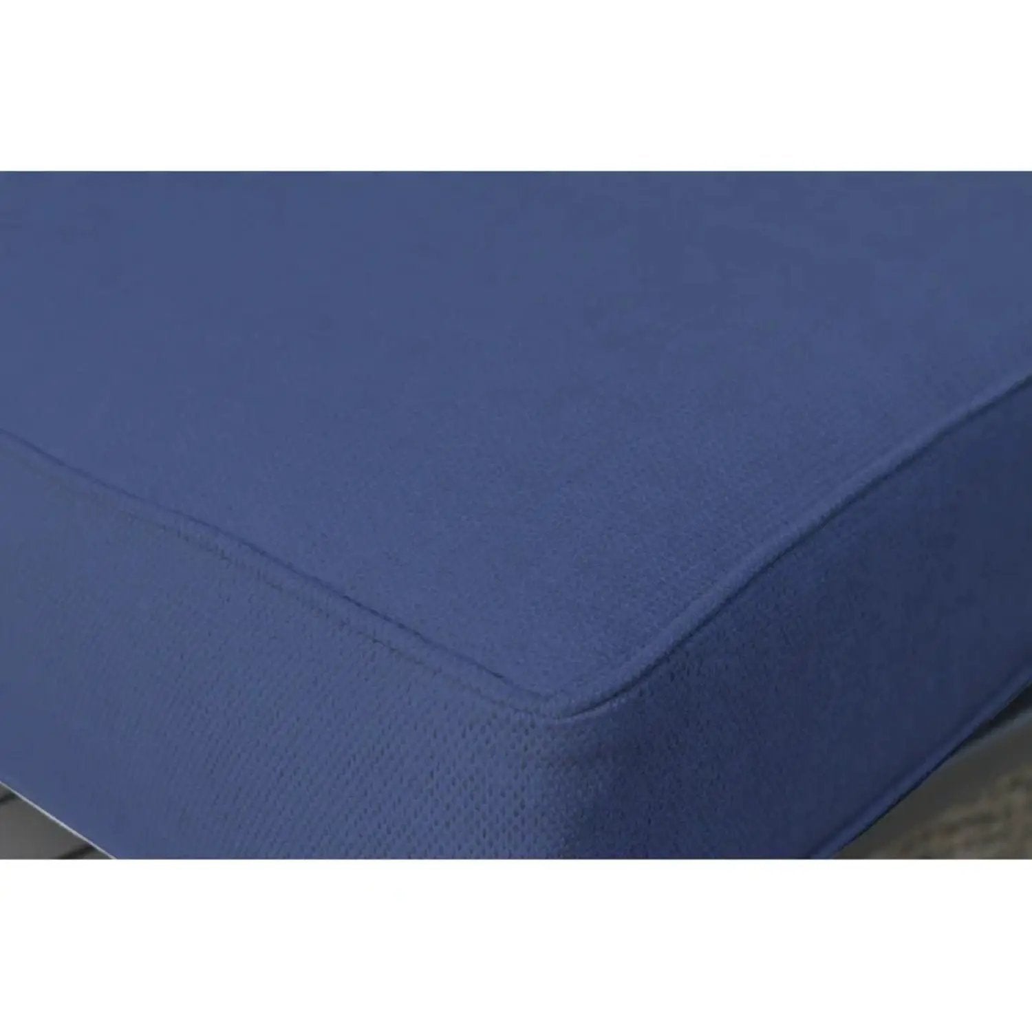Modern Patio Rattan Sectional Set Cushions navy fabric with stitched seams 2-piece on Tampa Home & Garden Store