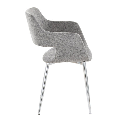 HouseOfZazla contemporary dining chair set with chrome metal legs in grey speckled upholstery on Tampa Home & Garden Store