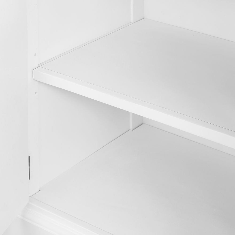 French Country Acacia Bookcase with Ample Storage white-painted interior, standard bookshelf on Tampa Home & Garden Store