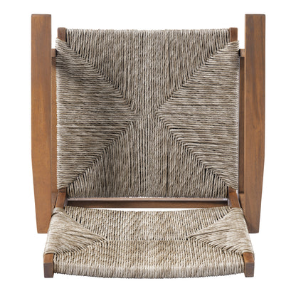 Durable Outdoor Dining Chair by HouseOfZazla with acacia wood frame and woven wicker seat on Tampa Home & Garden Store