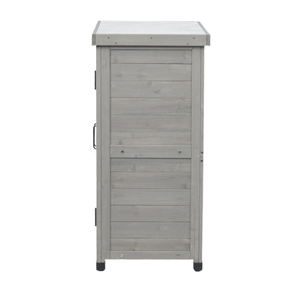 Outdoor Potting Bench With Metal Top and Cabinet