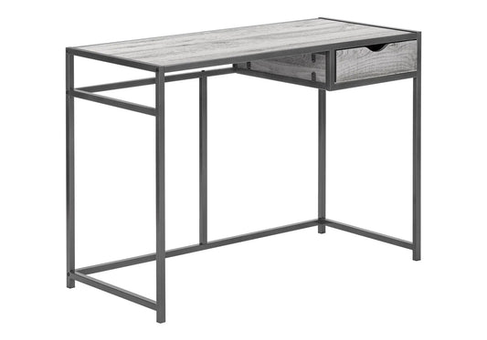 Computer desk with gray wood top and black metal frame, 1 drawer Unique Piece Furniture on Tampa Home & Garden Store