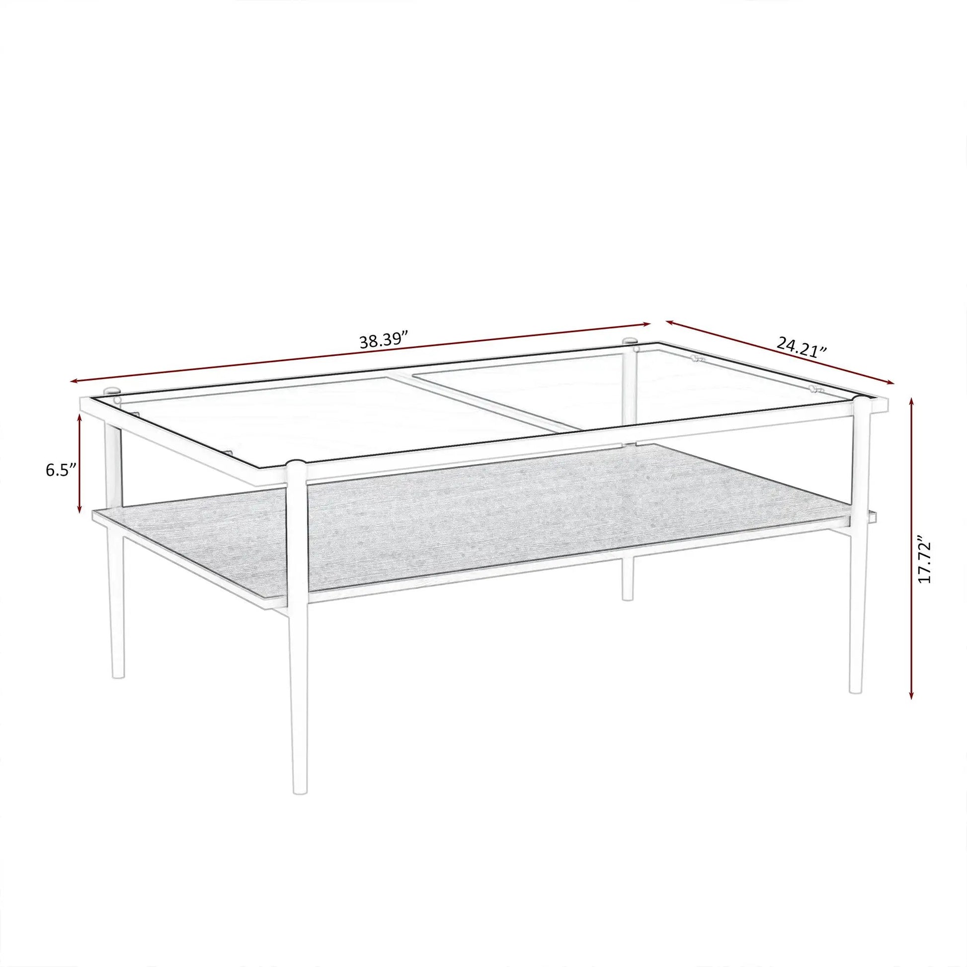 Rectangle coffee table with tempered glass top and metal legs by Unique Piece Furniture on Tampa Home & Garden Store