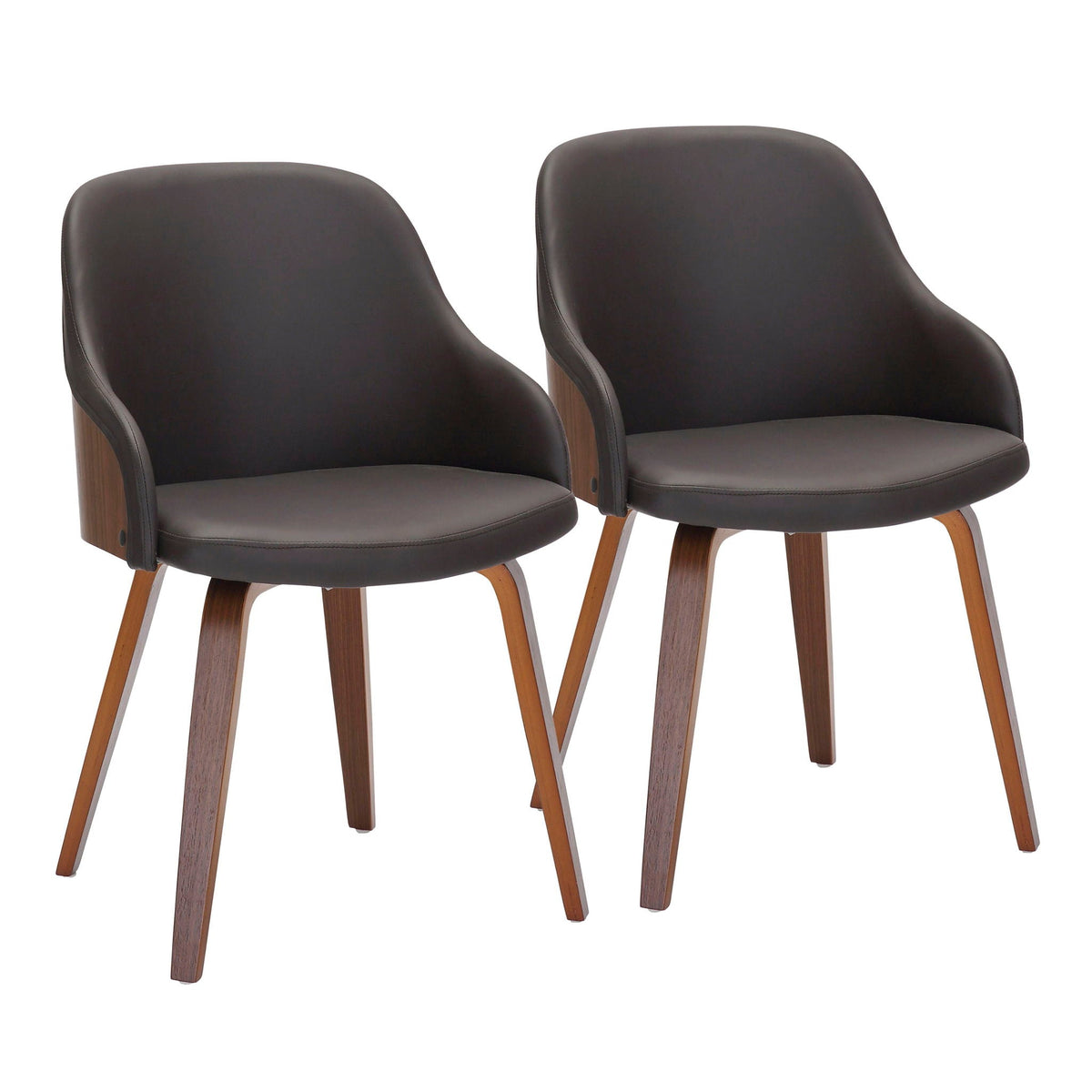 Mid Century Modern Dining Arm Chair pair with black upholstery and wood legs HouseOfZazla on Tampa Home & Garden Store