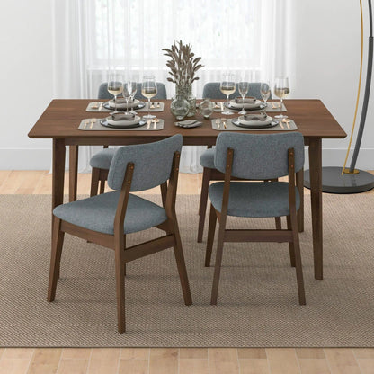 Carlos Dining Table in Solid Wood Brown Finish