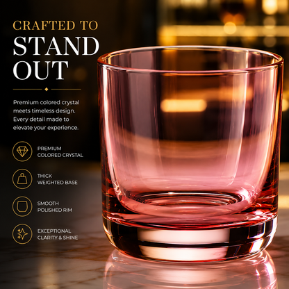 Six Tonal Lowball Whiskey Glasses For Daily Use