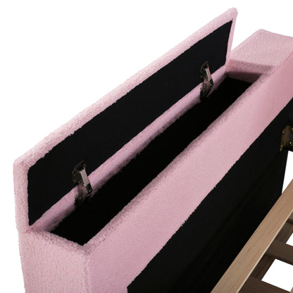 Upholstered pink daybed with storage trundle, pink shag edge trim, HouseOfZazla on Tampa Home & Garden Store
