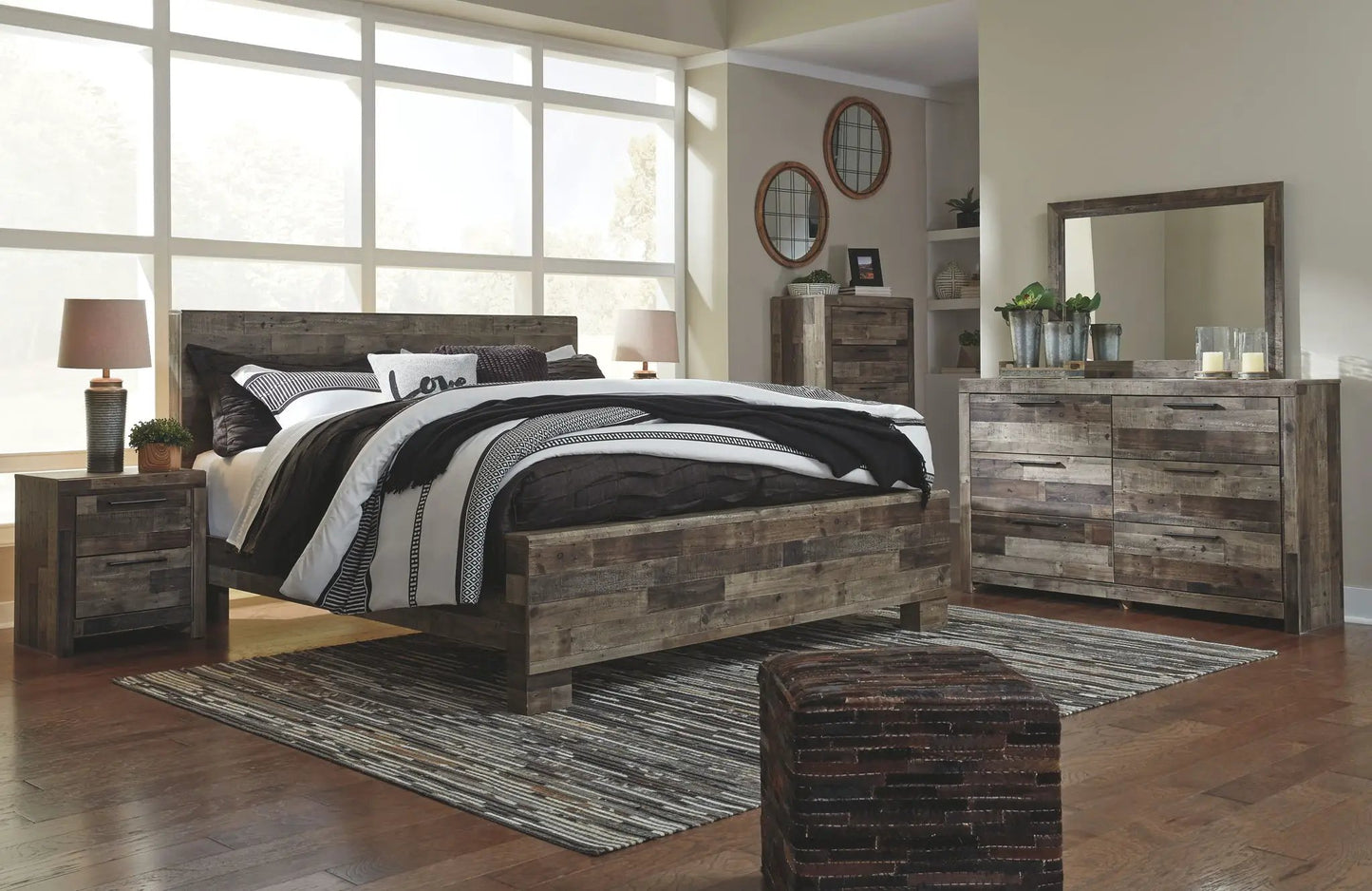 Derekson Panel Bedroom Set with Butcher Block