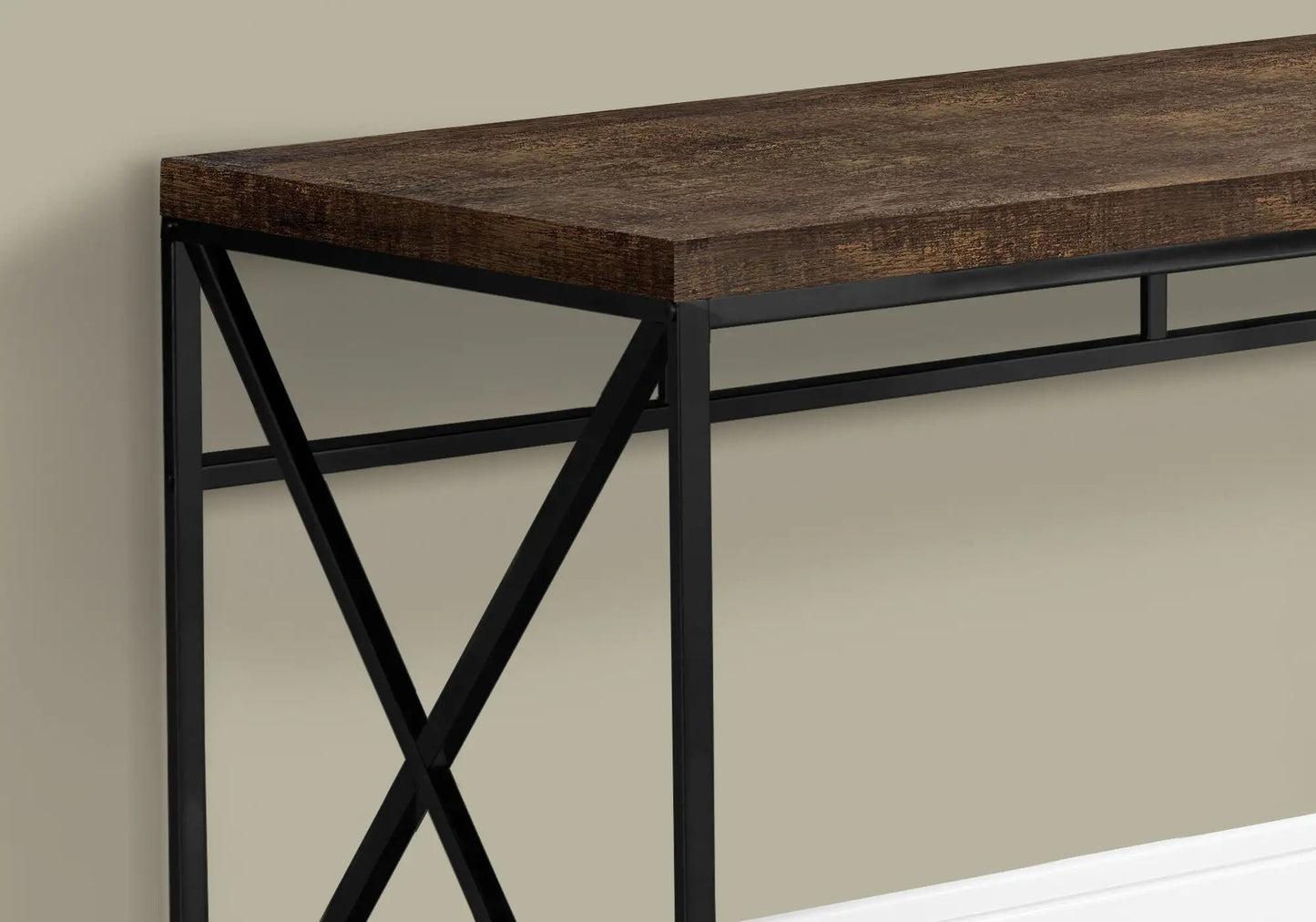 Computer Desk Home Office dark wood top black steel frame on Tampa Home & Garden Store