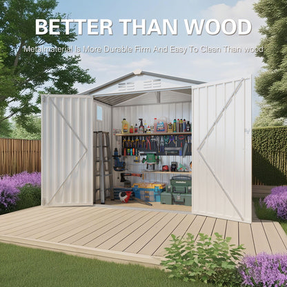 Garden tool shed metal storage with peaked roof waterproof lockable door HouseOfZazla on Tampa Home & Garden Store