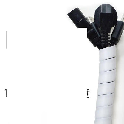 Anti-cat And Dog Bite Cord Protector FLIPSTYLEZLLC white spiral cord wrap with black plugs on Tampa Home & Garden Store