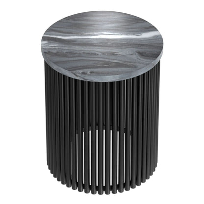 Demy Marble Accent Table with Sturdy Metal Base