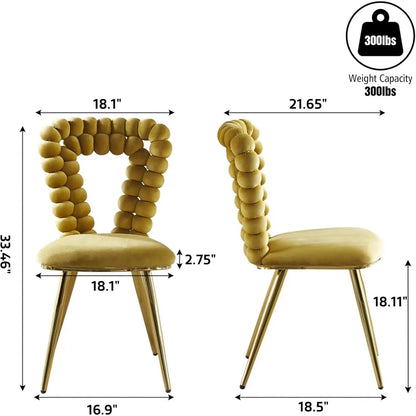 Modern Chair With Iron Tube Legs and Cushions