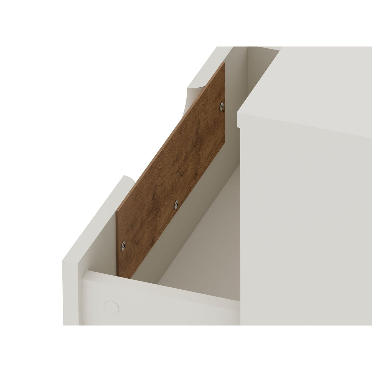 Rockefeller Nightstand with 1 Drawer, white body and wood front, splayed legs HouseOfZazla on Tampa Home & Garden Store