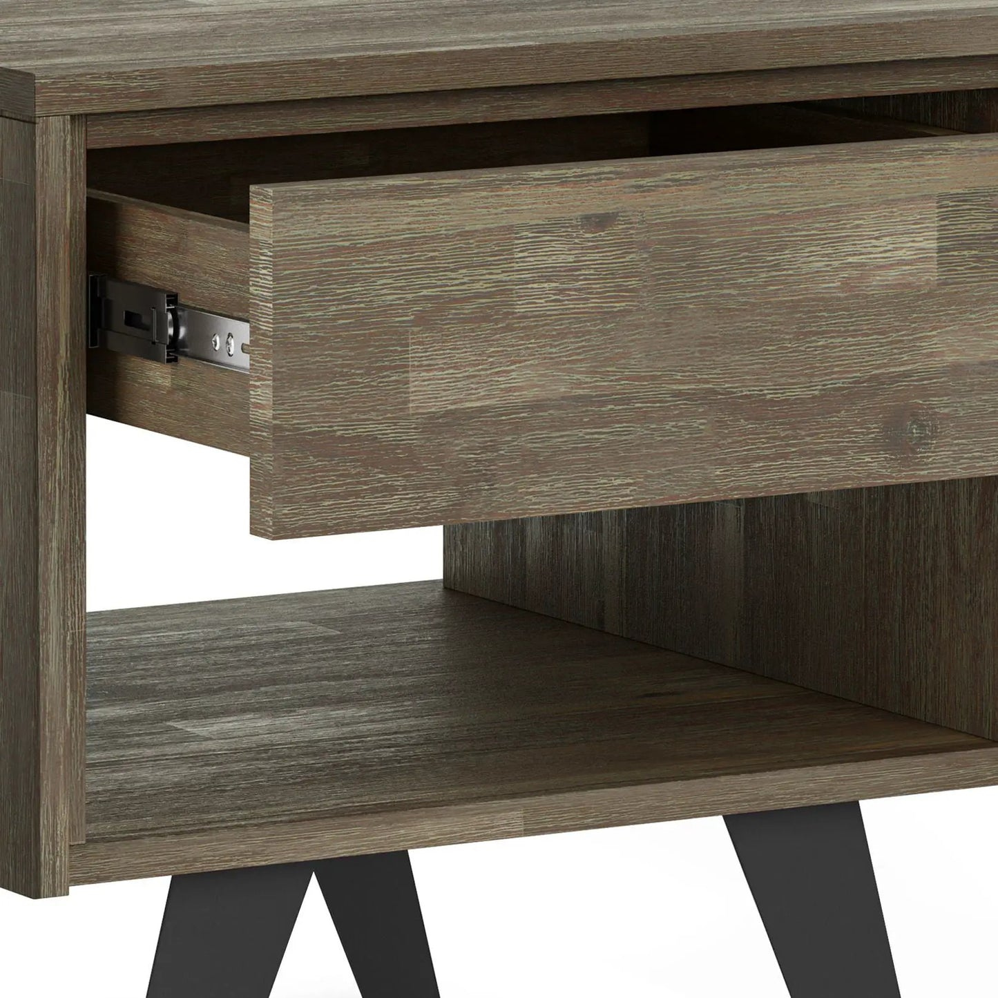 Lowry Handcrafted End Table with Acacia Drawer