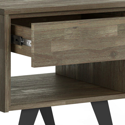 Lowry Handcrafted End Table with Acacia Drawer