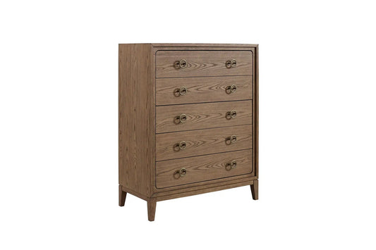 5 Drawer Chest With Solid Wood Elm Veneers