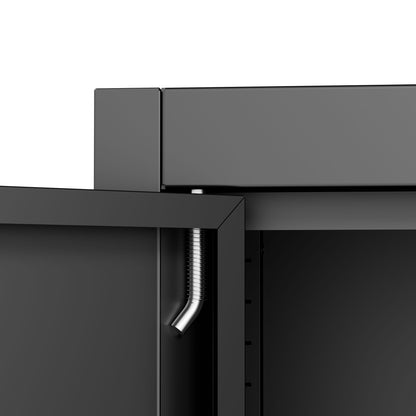 HouseOfZazla steel garage storage cabinet in black with adjustable shelves and lock on Tampa Home & Garden Store
