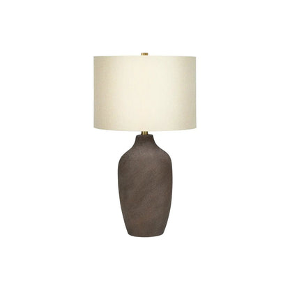 Table lamp ceramic resin with gray contemporary finish and beige shade by Unique Piece Furniture on Tampa Home & Garden Store