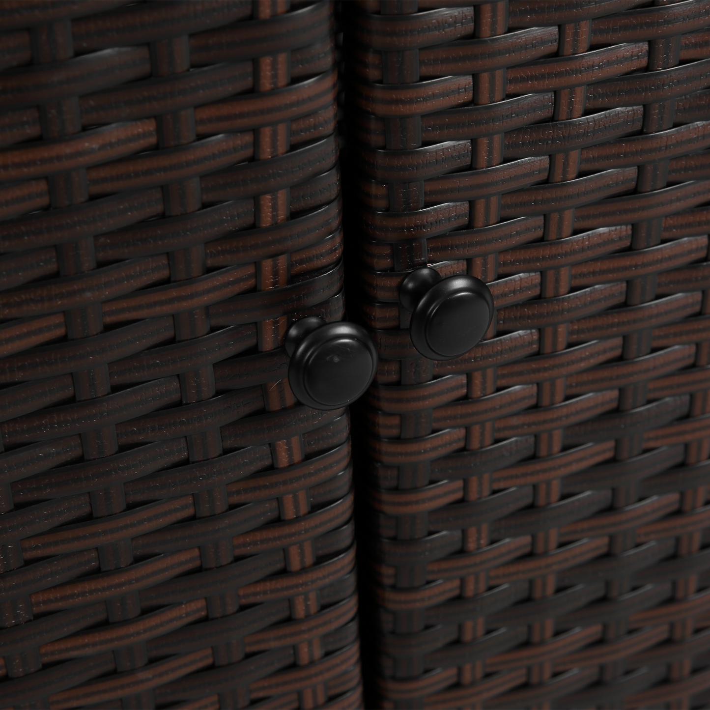 Outdoor wicker bar cart texture in dark brown with braided pattern and black accents on Tampa Home & Garden Store