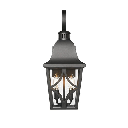 Outdoor wall lantern by HouseOfZazla black metal exterior sconce with clear glass panels on Tampa Home & Garden Store