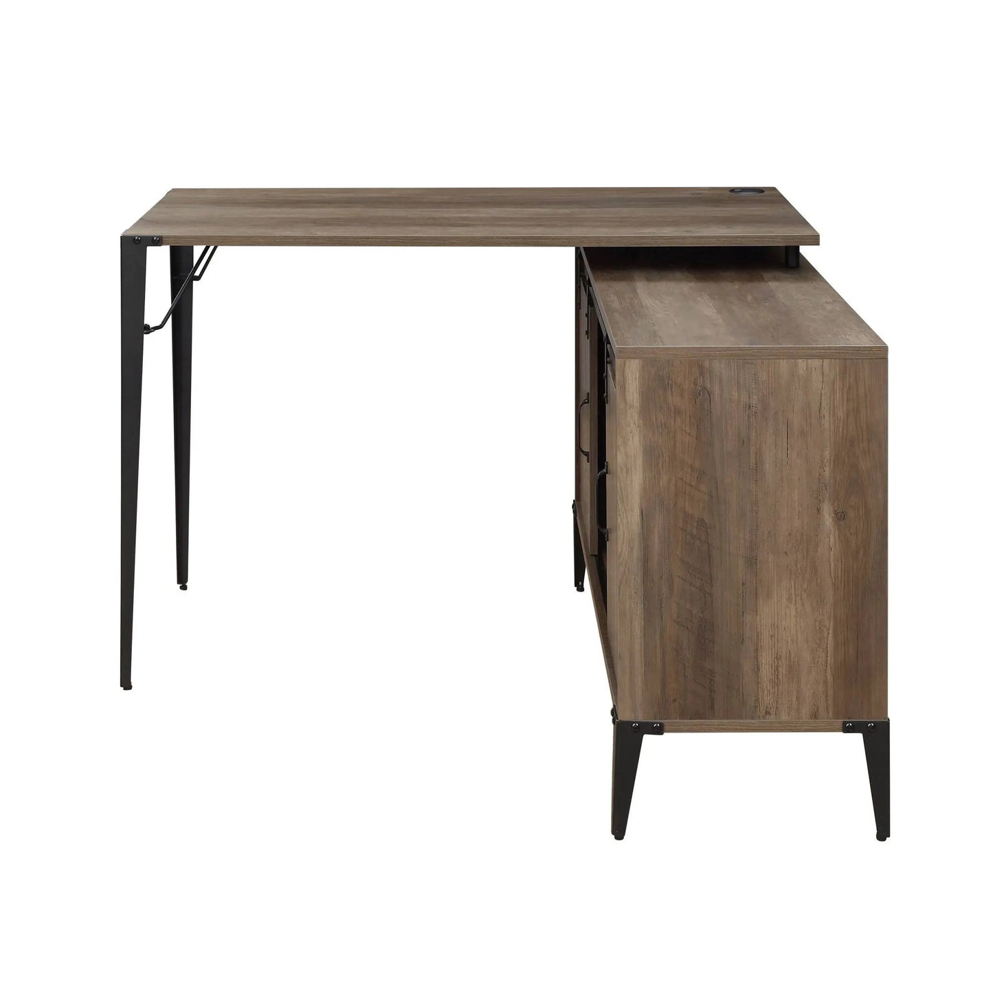 Zakwani writing desk wood with corner design and black metal legs on Tampa Home & Garden Store