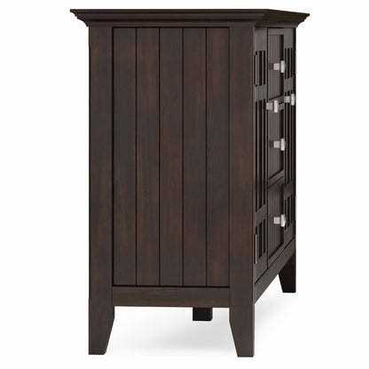 Bedford Sideboard Buffet in dark tobacco brown with vertical panel doors and metal hardware on Tampa Home & Garden Store
