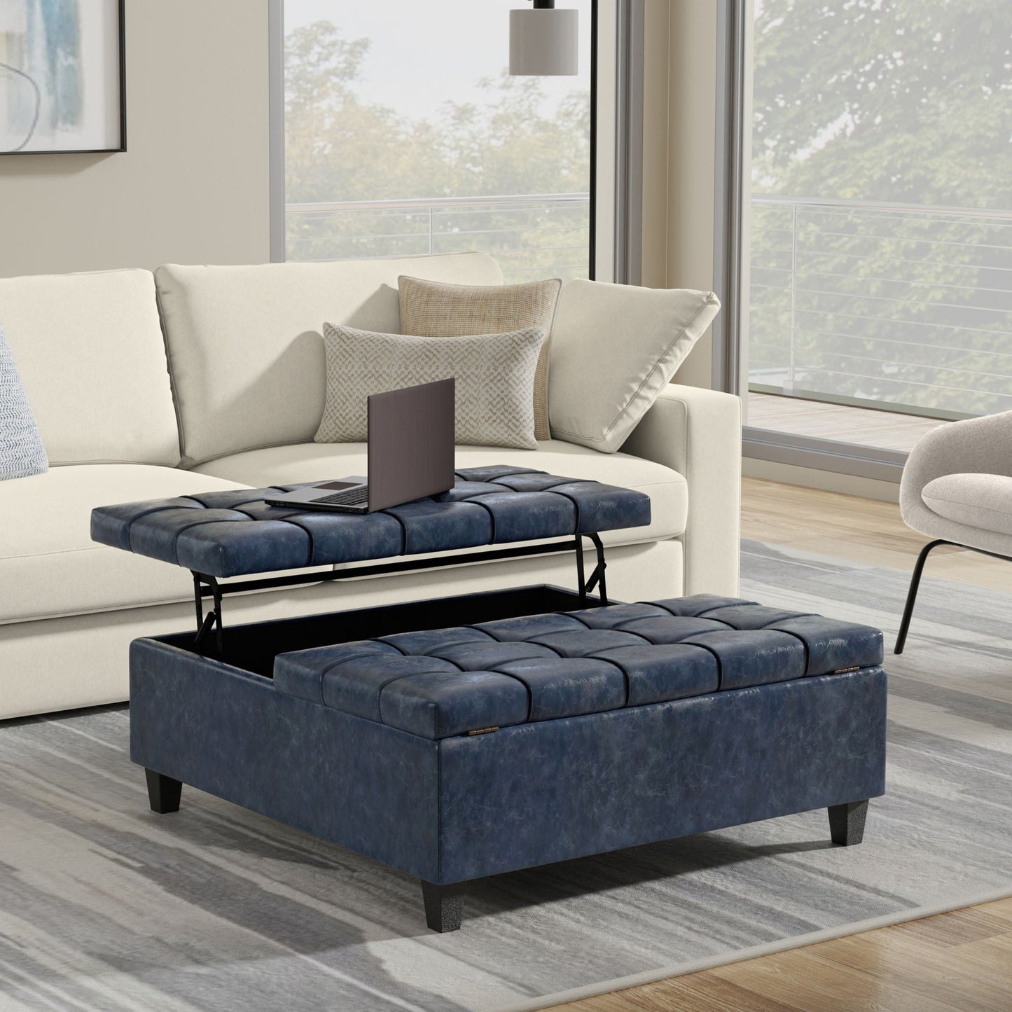 Harrison Upholstered Coffee Table Storage Ottoman