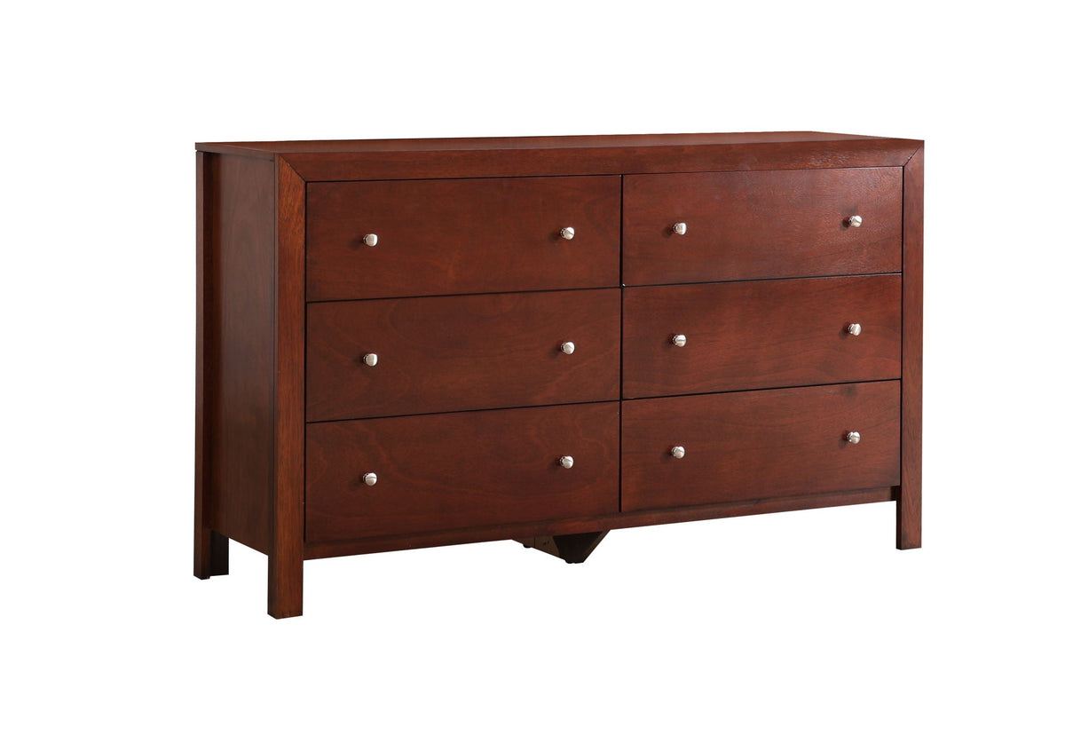 Cherry wood veneer dresser with 8 drawers, silver knobs Summit by HouseOfZazla on Tampa Home & Garden Store