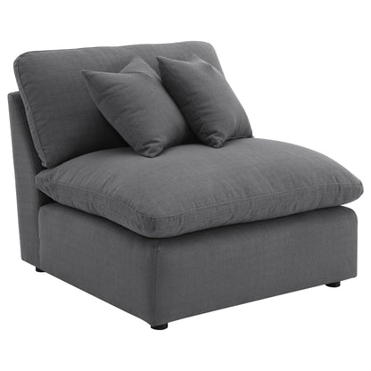 6 Piece upholstered modular sectional sofa charcoal by HouseOfZazla reversible cushions on Tampa Home & Garden Store