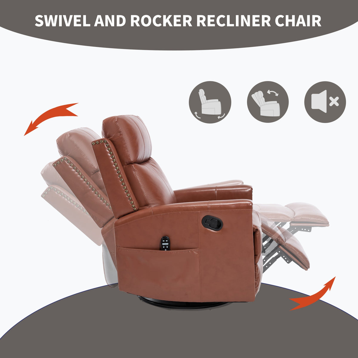 Red genuine leather heat massage manual recliner chair by HouseOfZazla in the recliners category on Tampa Home & Garden Store