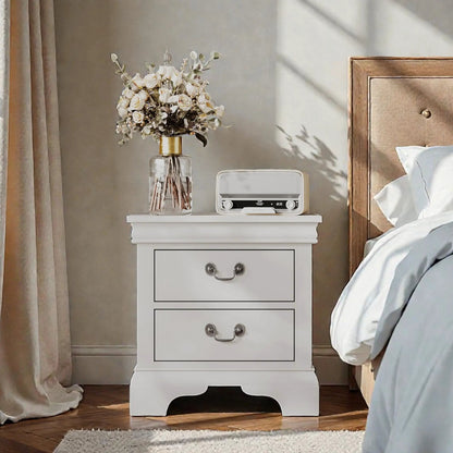 Nightstand With Two Drawers Classic Design
