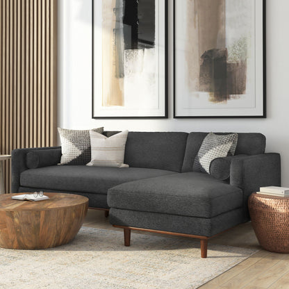 Morrison Upholstered Sectional Sofa in dark gray fabric on Tampa Home & Garden Store