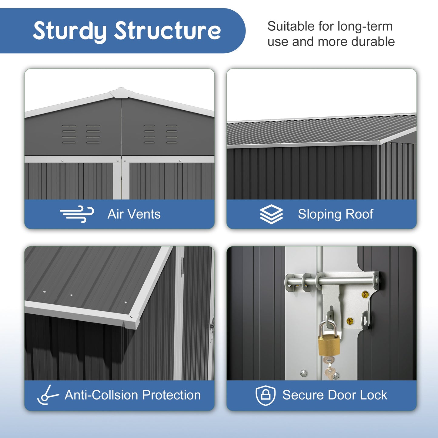 A Large Outdoor Metal Shed For Home And Garden