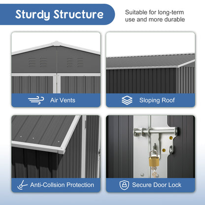 A Large Outdoor Metal Shed For Home And Garden