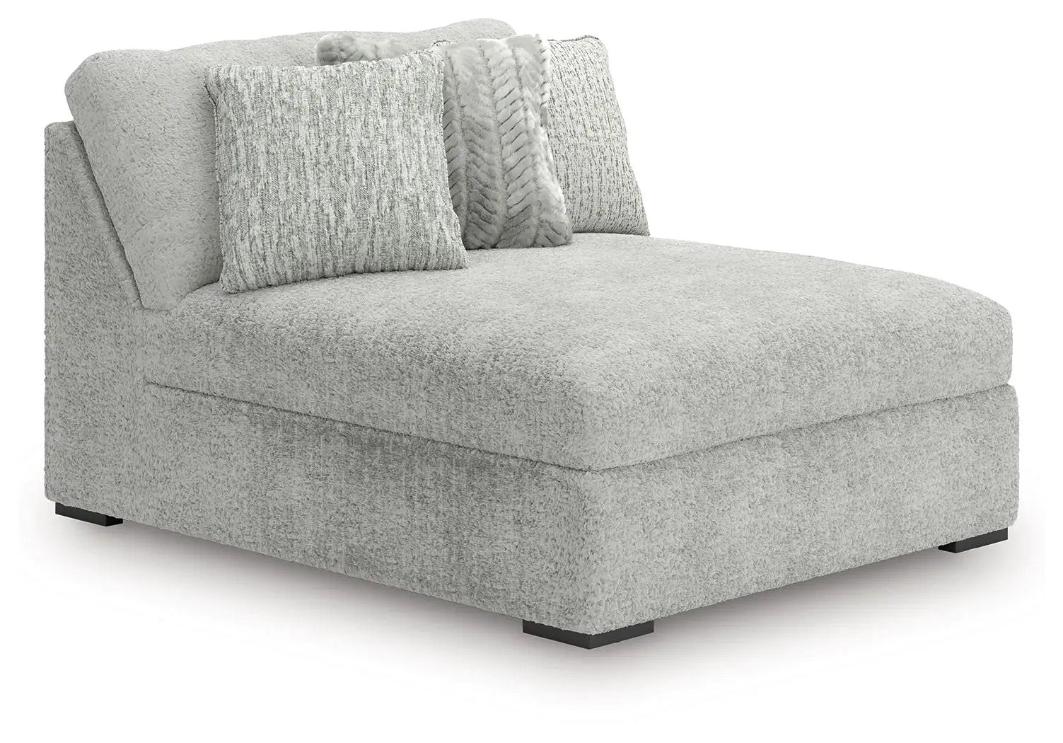 Cuddle Plush Sectional sofa in light gray boucle with 3 pillows Unique Piece Furniture on Tampa Home & Garden Store