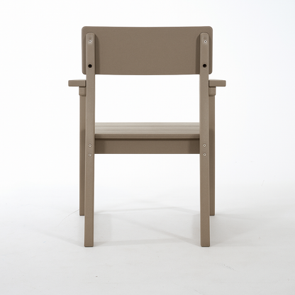 Outdoor armchairs in antique wood color HDPE with backrests, 2 chairs on Tampa Home & Garden Store