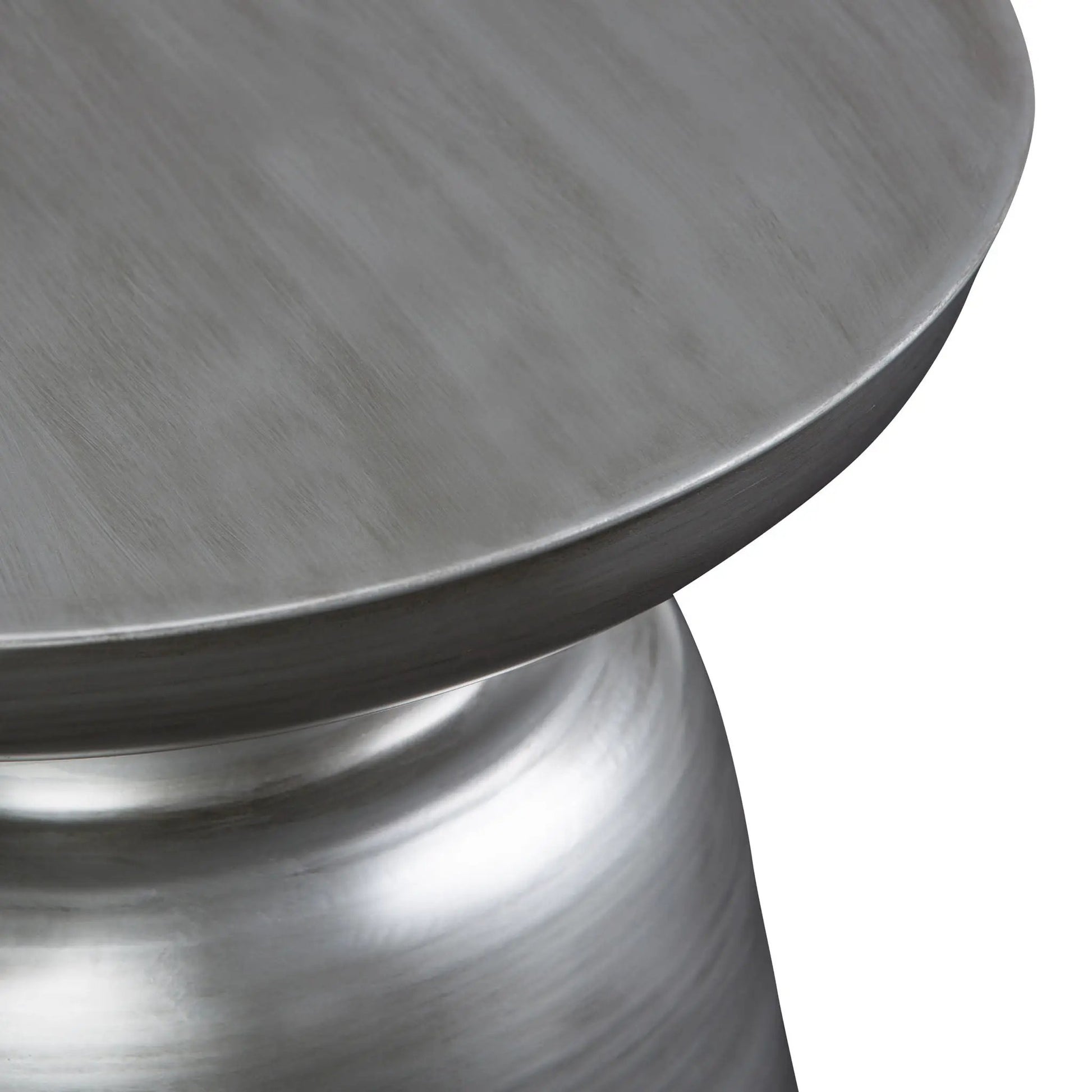 Toby handcrafted metal accent table round brushed steel top by Unique Piece Furniture on Tampa Home & Garden Store